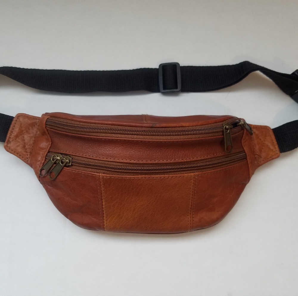 NEW Genuine leather patch fanny pack